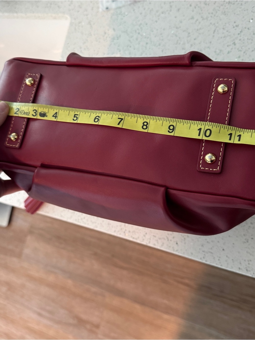 Dooney and bourke tegan satchel red burgundy EUC - Picture 11 of 13